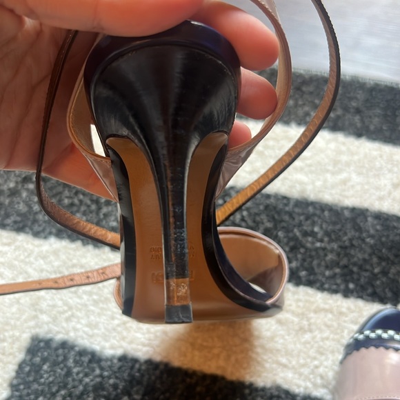 Beautiful Fendi Checkered and Tan Strappy Heels 37 - Picture 4 of 6